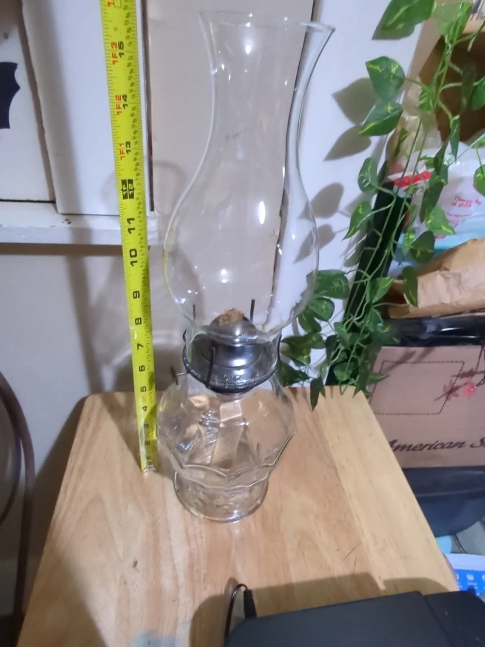 Clear XL Glass Oil Lamp with Metal Burner - Home Accents